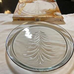 Christmas platter glass holiday serveware